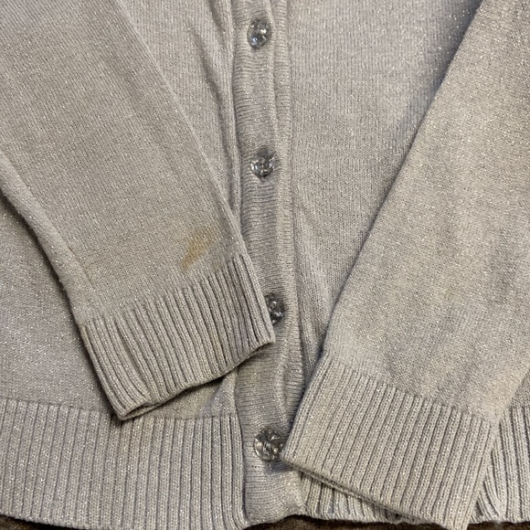 🔴Free if bundled Healthtex 4T Girls button up cardigan ❤️ gray & silver sparkle - Picture 5 of 15